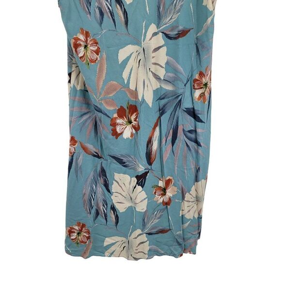 Vintage 80's Cooke Street Dress Hawaiian Sleeveless Shift Mini Palm Blue XL USA - Picture 7 of 13
